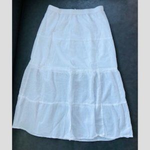 Hollister White Eyelet Midi Skirt Small